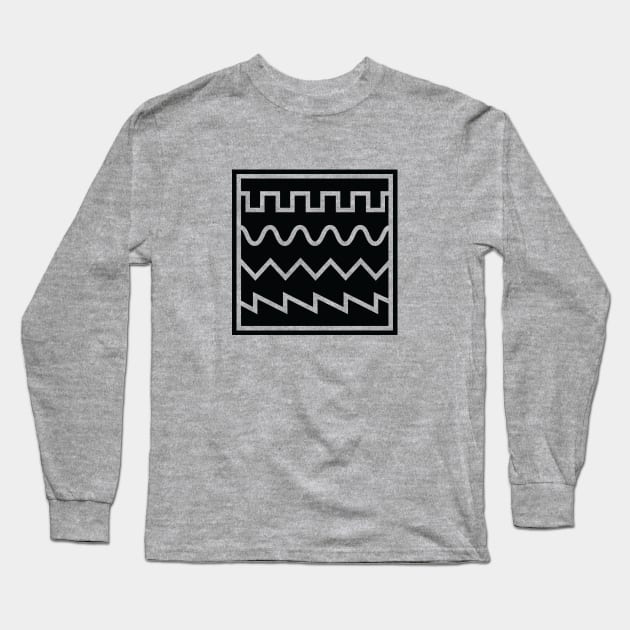 Synthesizer Waveforms Black Long Sleeve T-Shirt by Atomic Malibu